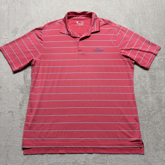 Fairway & Greene Other - Fairway & Greene FG Tech Golf Polo Shirt Men's XL Bonita Bay Club Coral Striped